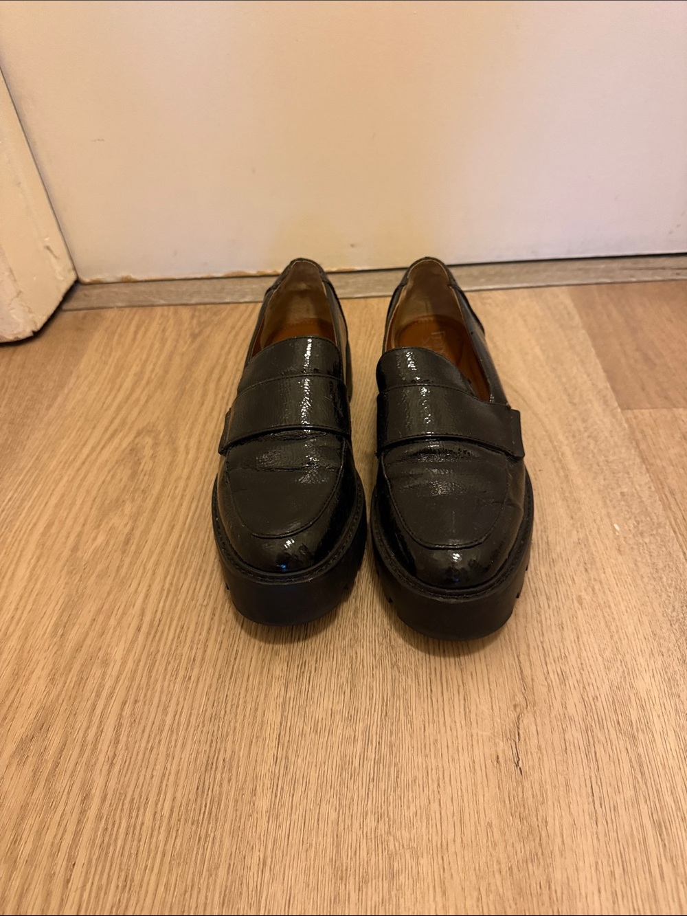 Women’s Black Patent Leather Penny Loafers